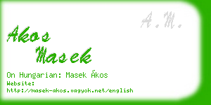 akos masek business card